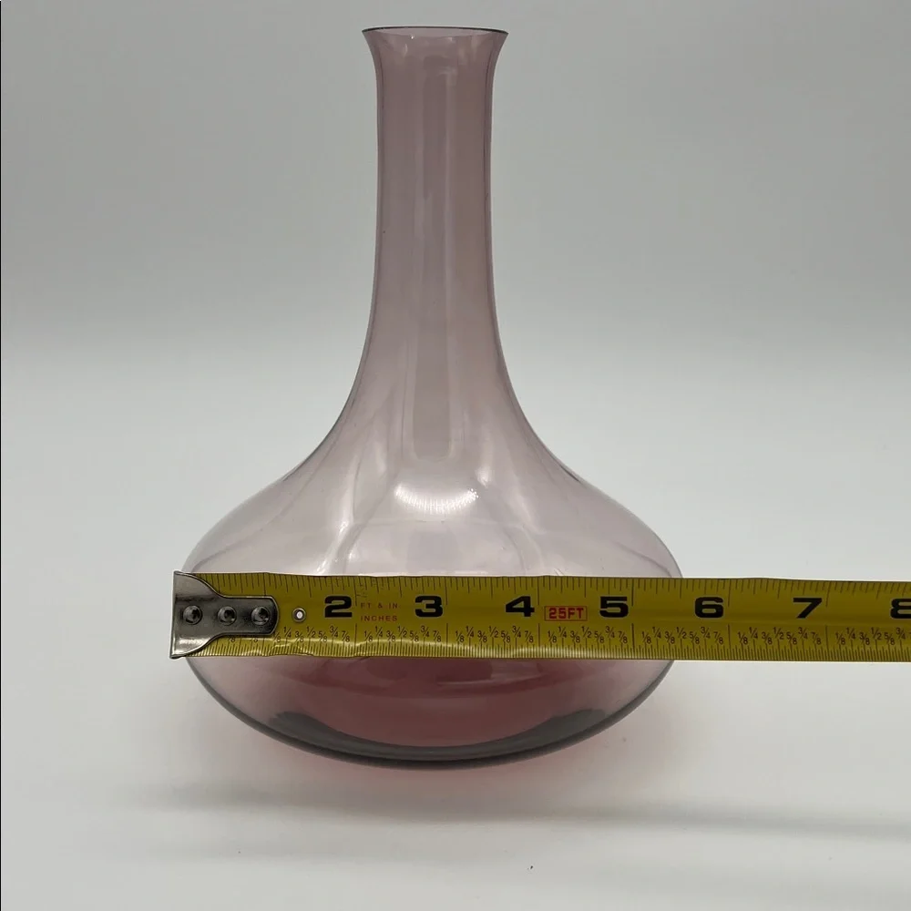 Vintage MCM Amethyst Hand Blown Art Glass Vase Carafe Decanter Ombré 8.5”